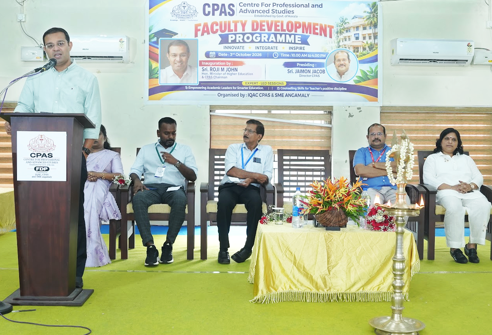 Inauguration of the Faculty Development Programme by Shri. Roji M John, Hon'ble Minister for Higher Education, Government of Kerala